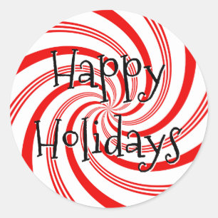 Adesivo Redondo Candy Cane Twirl