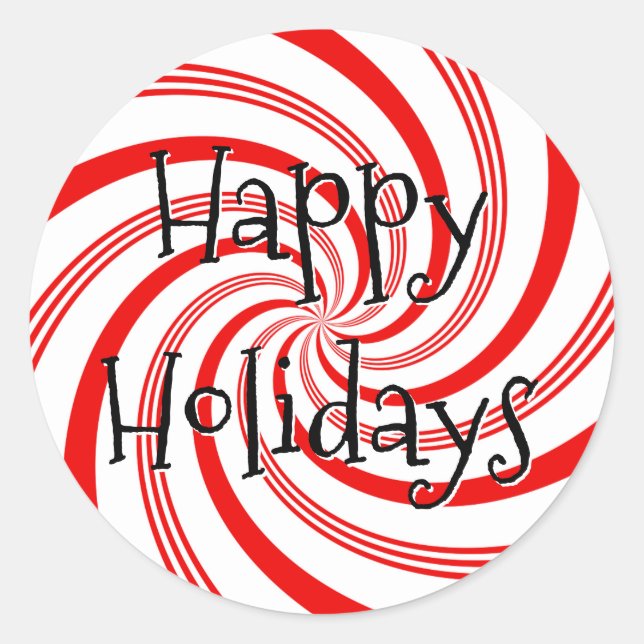 Adesivo Redondo Candy Cane Twirl (Frente)