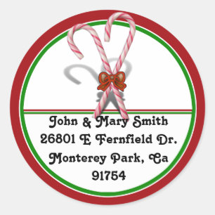 Adesivo Redondo Candy Canes