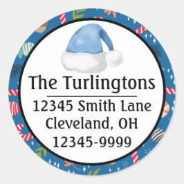 Adesivo Redondo Candy Canes e Doces de Natal Embalados