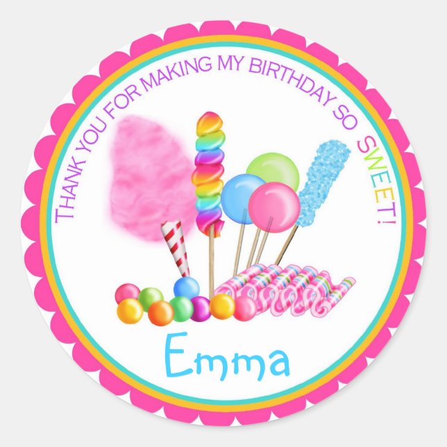 Adesivo Redondo Candy Circus Stickers (Frente)