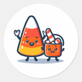 Adesivo Redondo Candy Corn