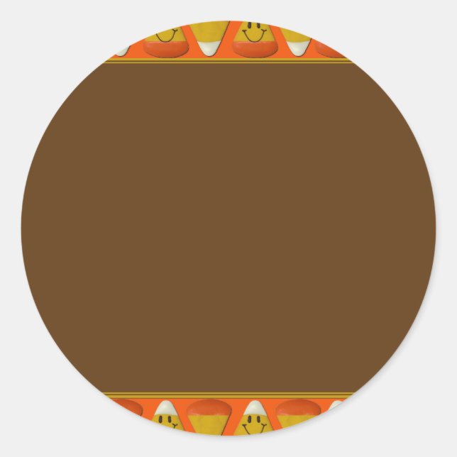 Adesivo Redondo Candy Corn Halloween (Frente)