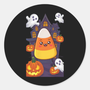 Adesivo Redondo Candy Corn Halloween Costume