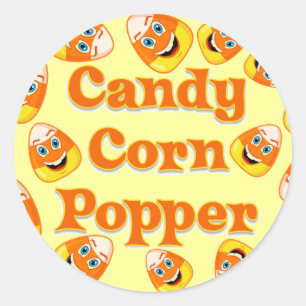 Adesivo Redondo Candy Corn Popper