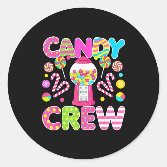 Adesivo Redondo Candy Crew Candy Costume Women Candy Land Kids Swe (Frente)
