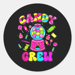 Adesivo Redondo Candy Crew Docinho Candy Land Candy Candy Squad Ha