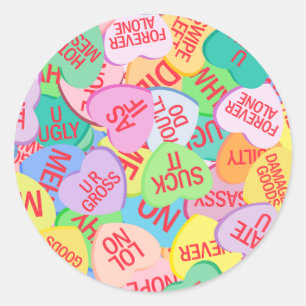Adesivo Redondo Candy Hearts V. 2.0