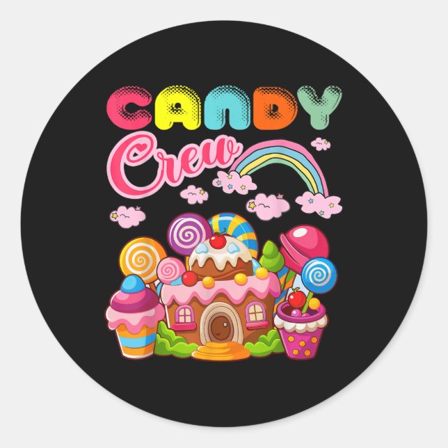 Adesivo Redondo Candy Land Candy Crew Docinho Candy Sq (Frente)