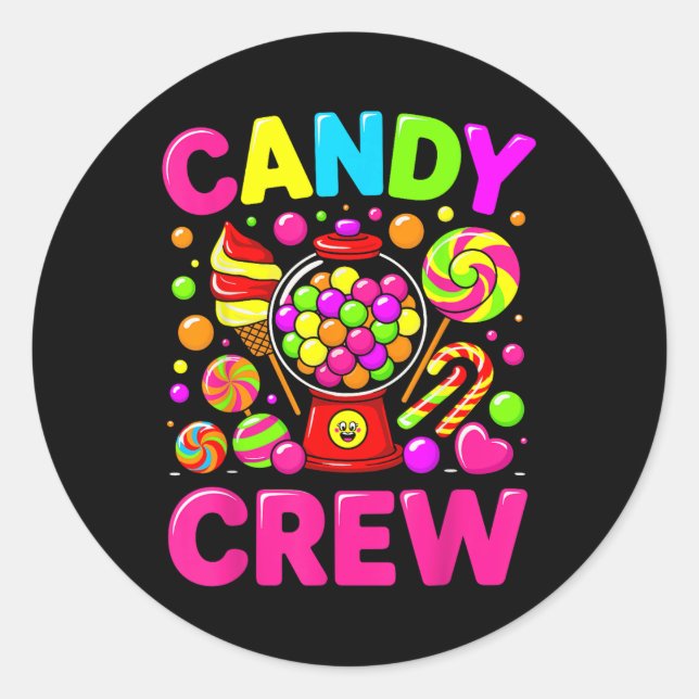 Adesivo Redondo Candy Land Candy Crew Docinho Candy Sq (Frente)