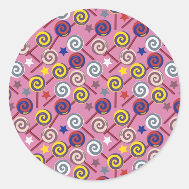 Adesivo Redondo Candy pattern | Lollies pattern | lollipop 7 (Frente)