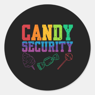 Adesivo Redondo Candy Security Candyland Halloween Costume Kids Te