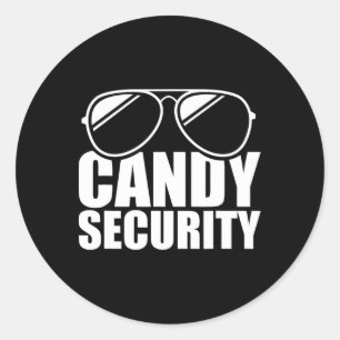 Adesivo Redondo Candy Security Engraçado Fácil Adulto de Figurino