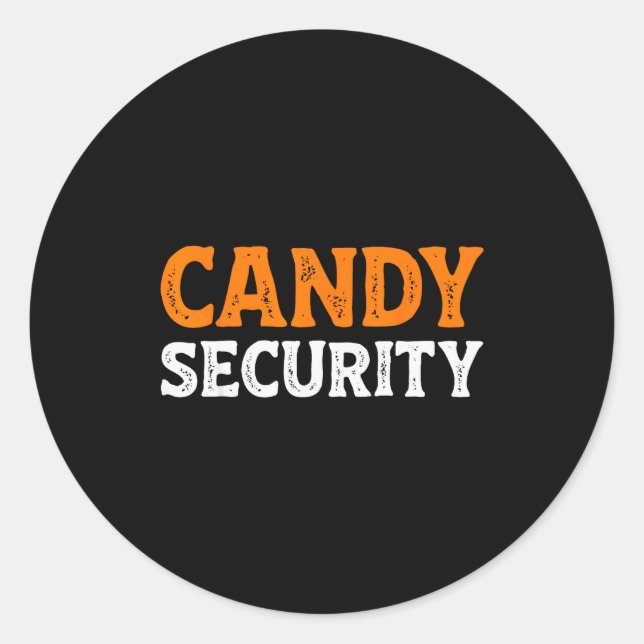 Adesivo Redondo Candy Security Funny Easy Lazy Halloween Dad Mom P (Frente)
