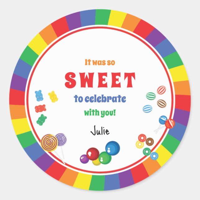 Adesivo Redondo Candyland Stickers (Frente)