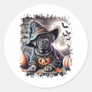 Adesivo Redondo Cane Corso Dog Halloween