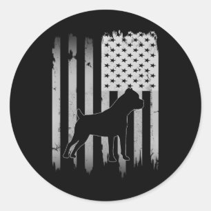 Adesivo Redondo Cane Corso Dog Usa American Flag 4 De Julho Patri