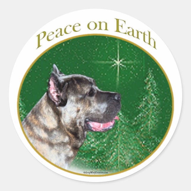 Adesivo Redondo Cane Corso Peace (Frente)