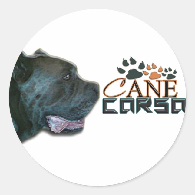 Adesivo Redondo Cane Corso Stickers(P) (Frente)