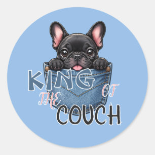 Adesivo Redondo Caneca Engraçada de Amante de Cachorro Bulldog Fra