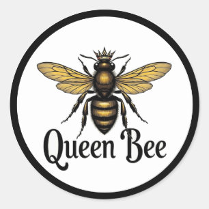 Adesivo Redondo Caneca Queen Bee Latte