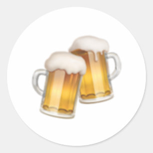 Adesivo Redondo Canecas de cerveja Clinking - Emoji