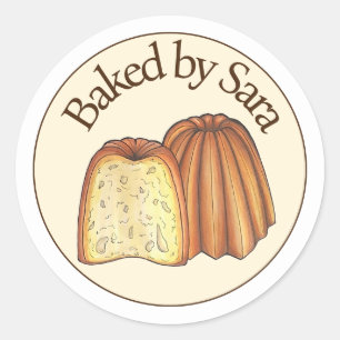 Adesivo Redondo Canelé - Chef De Pastelaria Francês Fabricado Em C