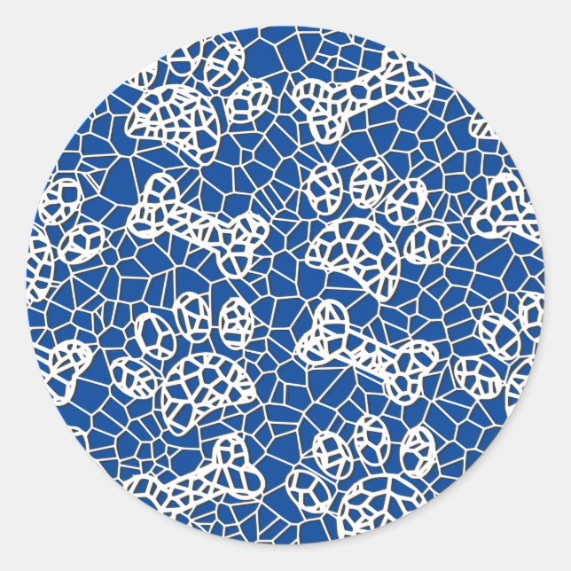 Adesivo Redondo Canetas de Cães e Ossos, Impressão de Arte Lace Fa (Frente)