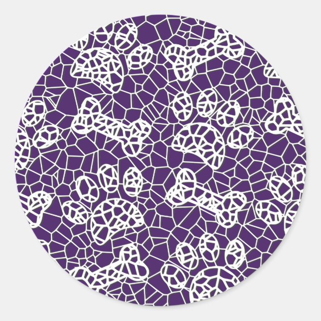 Adesivo Redondo Canetas de Cães e Ossos, Impressão de Arte Lace Fa (Frente)
