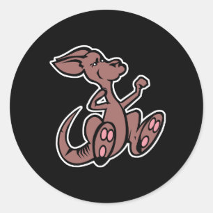 Adesivo Redondo canguru de salto fofo