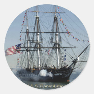 Adesivo Redondo Canhões do acendimento da constituição de USS