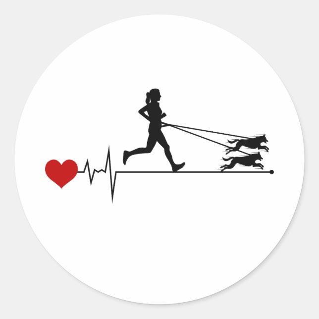 Adesivo Redondo Canicross Trail Runner Dog Sport Outdoor (Frente)