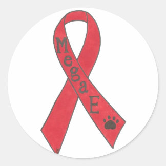 Adesivo Redondo Canine Megaesophagus Support Ribbon Sticker