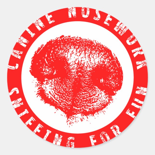 Adesivo Redondo Canine Nosework, Sniffing for Fun (Frente)