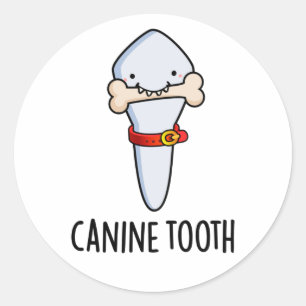 Adesivo Redondo Canine Tooth Dental Pun