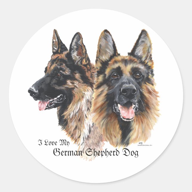 Adesivo Redondo Caninos german shepherd (Frente)