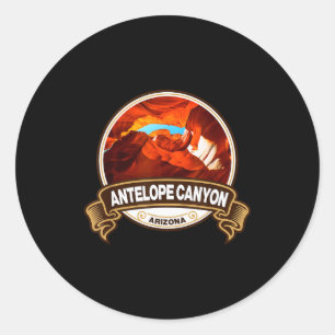 Adesivo Redondo Cânion do Antílope Arizona Símbolo de Marca Antiga
