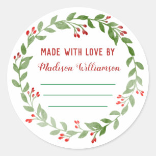 Adesivo Redondo Canning de Natal  Emperramento doméstico ou picles