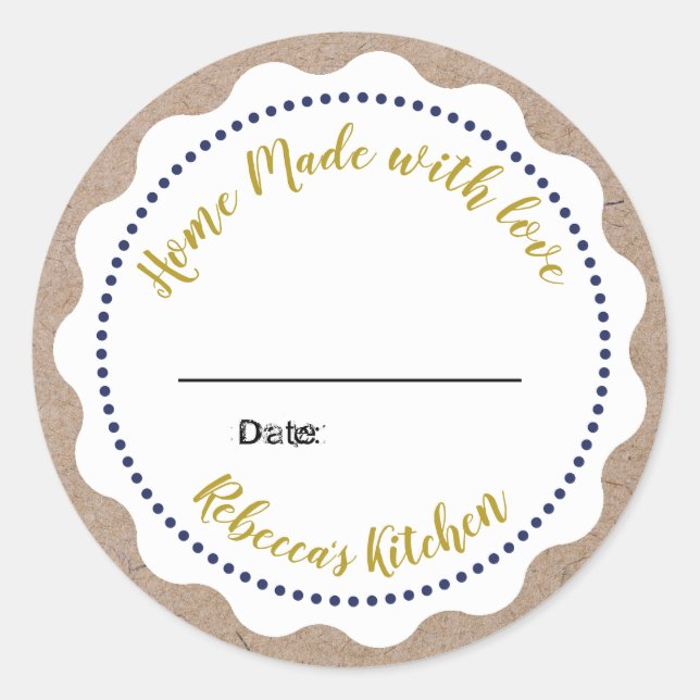 Adesivo Redondo Canning personalizada com emperramento | Homemade  (Frente)