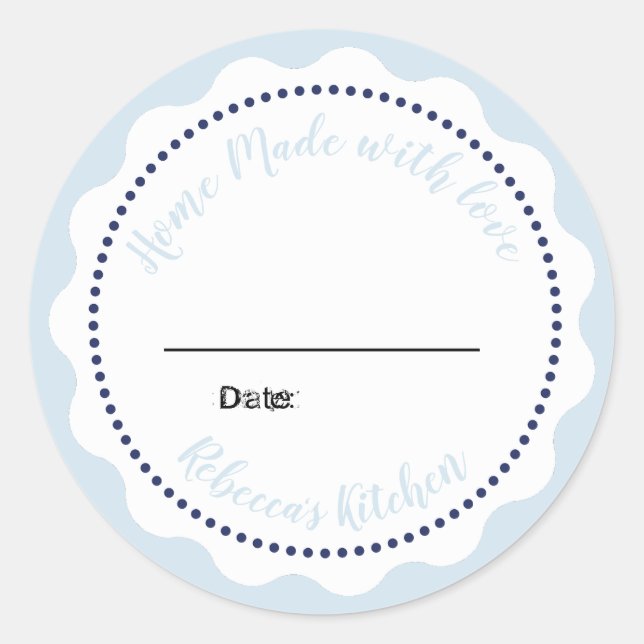 Adesivo Redondo Canning personalizada com emperramento | Homemade  (Frente)