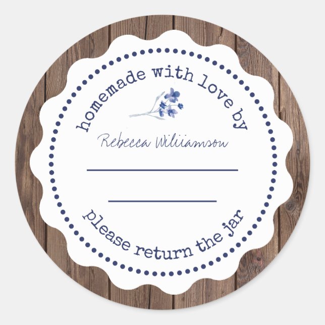 Adesivo Redondo Canning personalizada com emperramento | Homemade  (Frente)