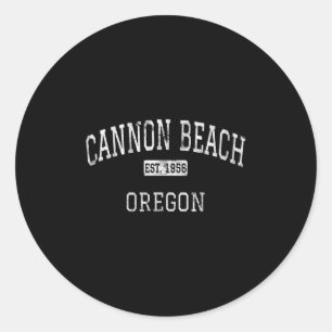Adesivo Redondo Cannon Beach Oregon Ou Vintage