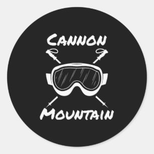 Adesivo Redondo Cannon Mountain Franconia Notch Esqui Esquiador Óc