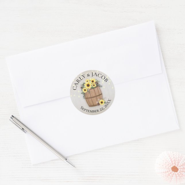 Adesivo Redondo Cano dos Sunflower (Envelope)
