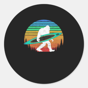 Adesivo Redondo Canoa de água branca do lago de remar de Kayak pim