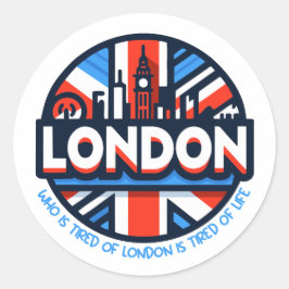 Adesivo Redondo Cansado de Londres