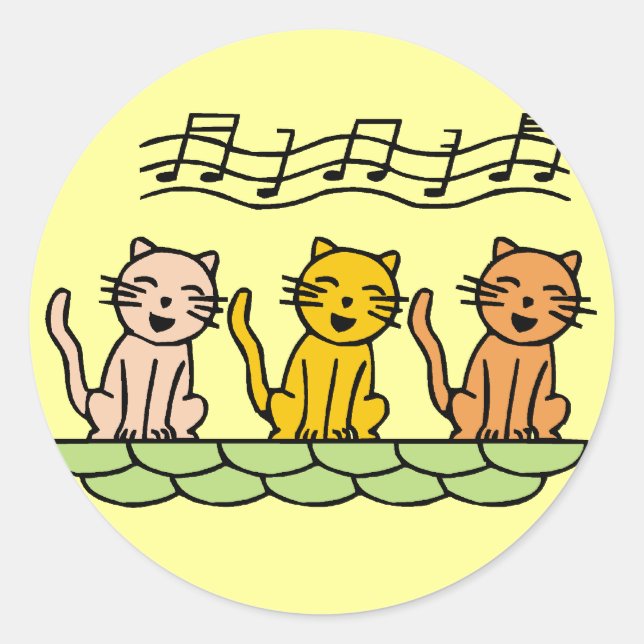 Adesivo Redondo Cantando Camisetas e presentes (Frente)