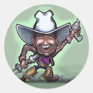 Adesivo Redondo Cantando Cowboy