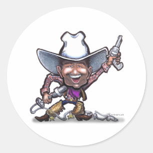 Adesivo Redondo Cantando Cowboy