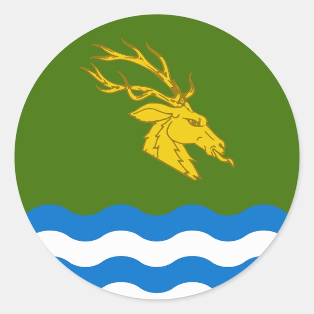 Adesivo Redondo Cantão de Buckston-on-Eno Populace Crachá (Frente)